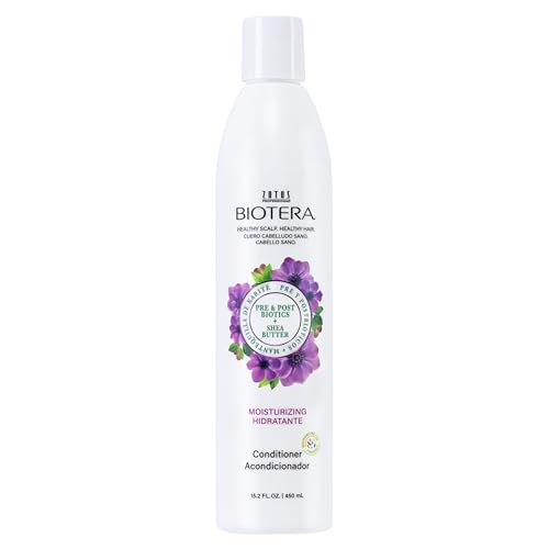 Biotera Moisturizing Conditioner for Dry, Fine Hair - Lightweight Hydration with Coconut & Shea Butter, Restores & Nourishes Moisture, Enhances Shine & Softness, Color-Safe, Vegan, 15.2 Fl Oz