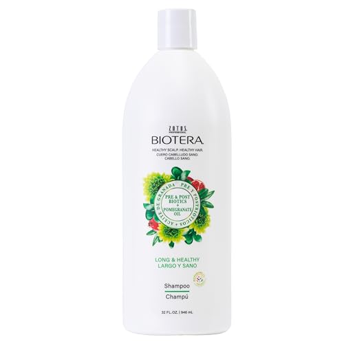 Biotera Strengthening Shampoo for Long, Growing Hair - Strengthens & Reduces Breakage with Coconut & Pomegranate Oil, Enhances Shine & Softness, Color-Safe, Vegan, 32 Fl Oz